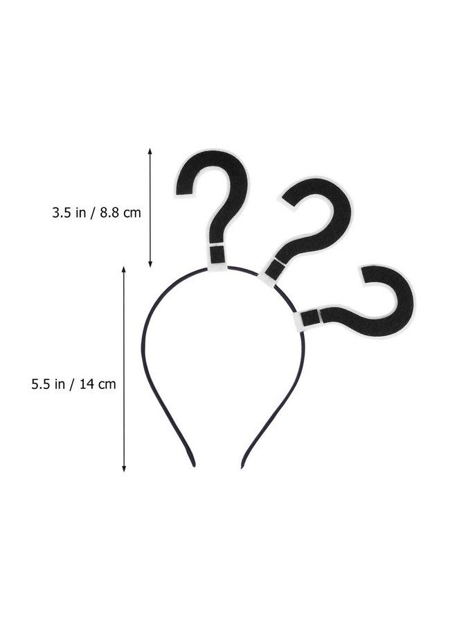STOBOK Question Mark Headband Party Hair Hoop Novelty Headwear Hair Band Party Hat Costume Favors Supplies (Black) - Image 3