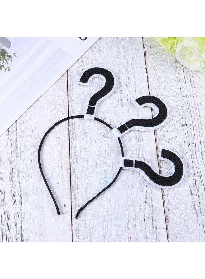 STOBOK Question Mark Headband Party Hair Hoop Novelty Headwear Hair Band Party Hat Costume Favors Supplies (Black) - Image 4