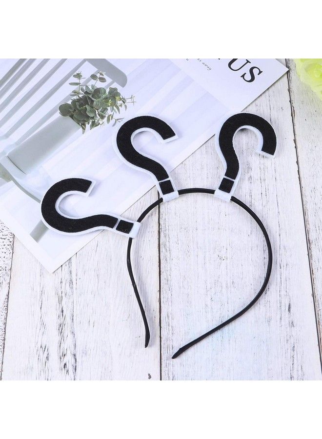 STOBOK Question Mark Headband Party Hair Hoop Novelty Headwear Hair Band Party Hat Costume Favors Supplies (Black) - Image 5