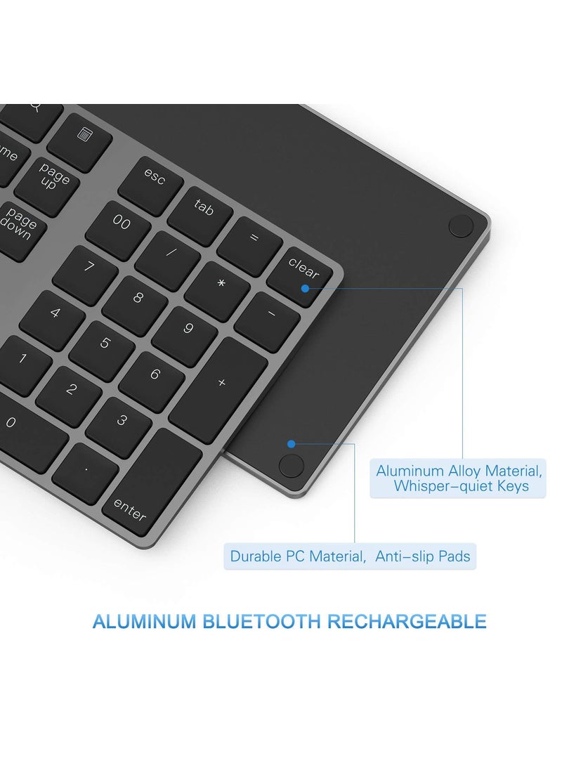 Lekvey Bluetooth Number Pad, Lekvey Aluminum Rechargeable Wireless Numeric Keypad Slim 34-Keys External Numpad Keyboard Data Entry Compatible for Macbook, MacBook Air/Pro, iMac Windows Laptop Surface Pro etc  - Image 5