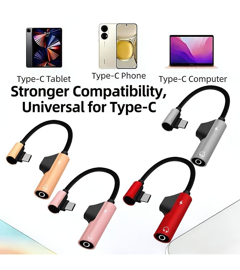 Red Rose Pink Type C Headphone Adapter For iPhone 15 16 17 And Samsung Voice Chat Charging - Image 1