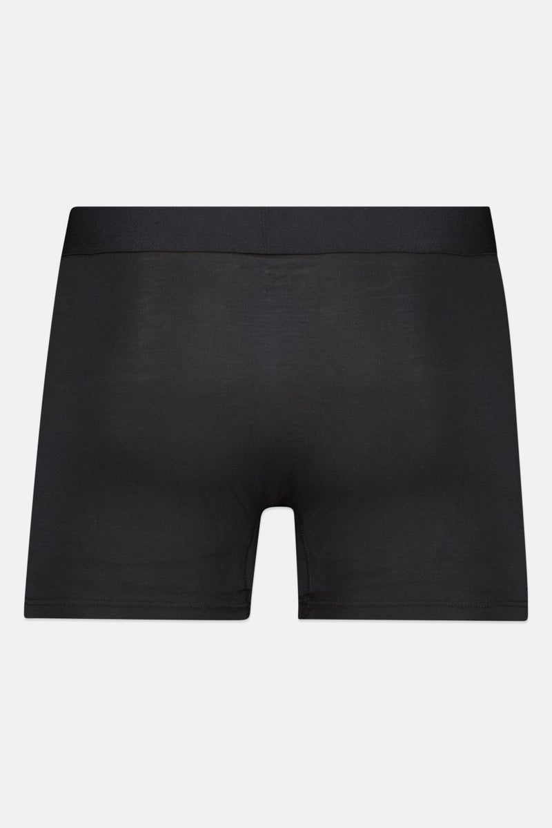 Tommy John Men 2 Pieces 6 Inseam Brand Logo Boxer Briefs, Black - Image 2