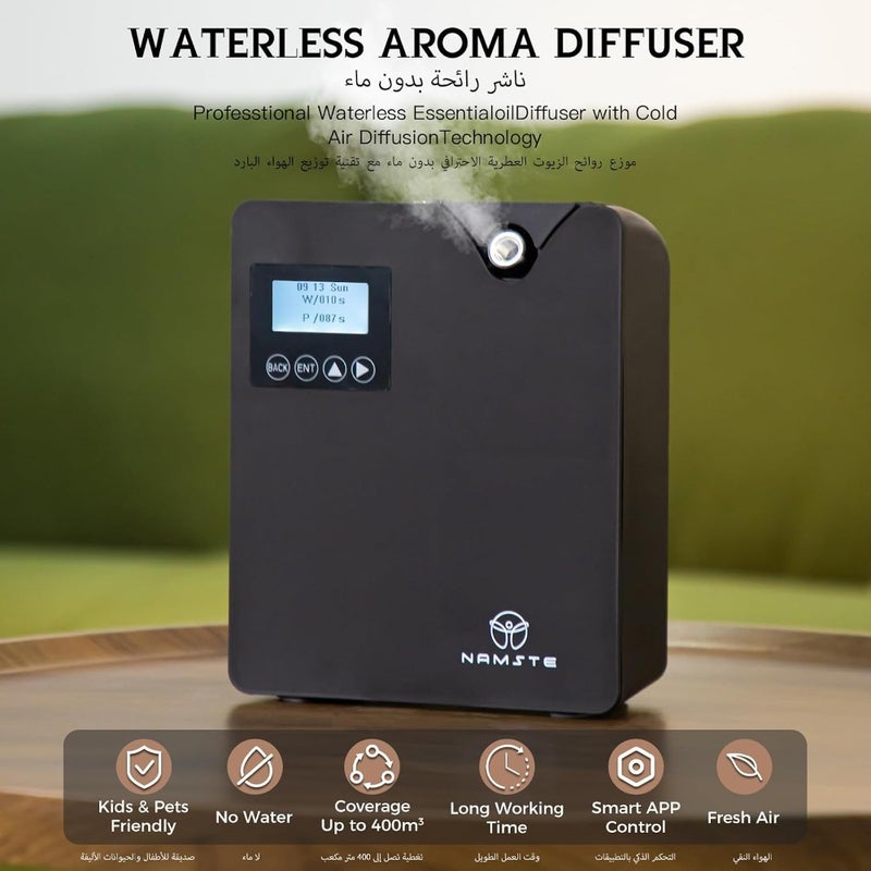 Smart Scented Diffusers, Bluetooth APP Control Scent Air Machine with Nebulizing Fragrance Aromatherapy Machine HVAC Aroma Diffuser for Home Business, Office, Spa Black - Image 2
