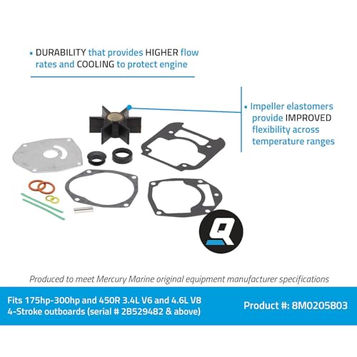 Quicksilver 8M0205803 Water Pump Repair Kit for Select Mercury 4Stroke Outboards - Image 3
