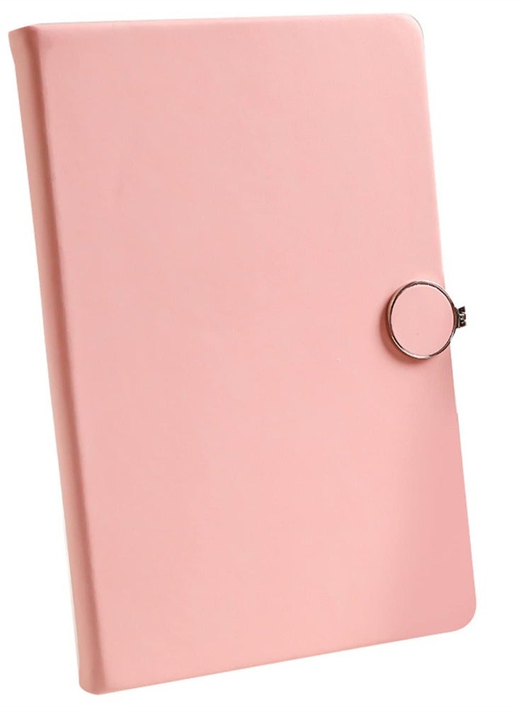 Luckam Lined Journal Notebook, Refillable Writing Journal for Women Faux Leather Hardcover Notebook A5 College Ruled 200 Pages Lay-Flat Personal Diary with Magnetic Buckle, Diary Sketchbook Gifts (Pink) - Image 1