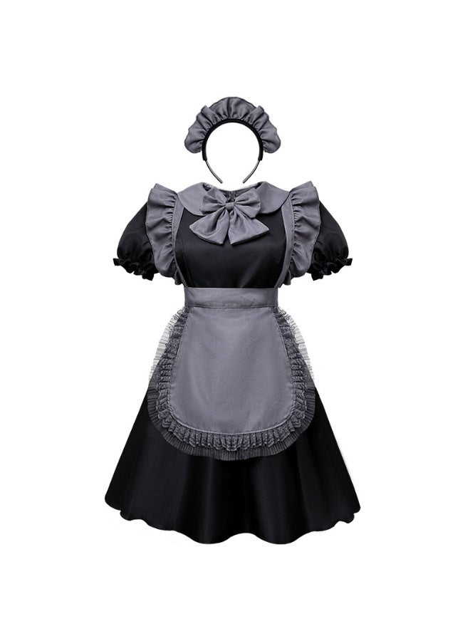 Anime Cosplay Costume Uniform Apron with Lace Trim Halloween Fancy Dress - Image 1