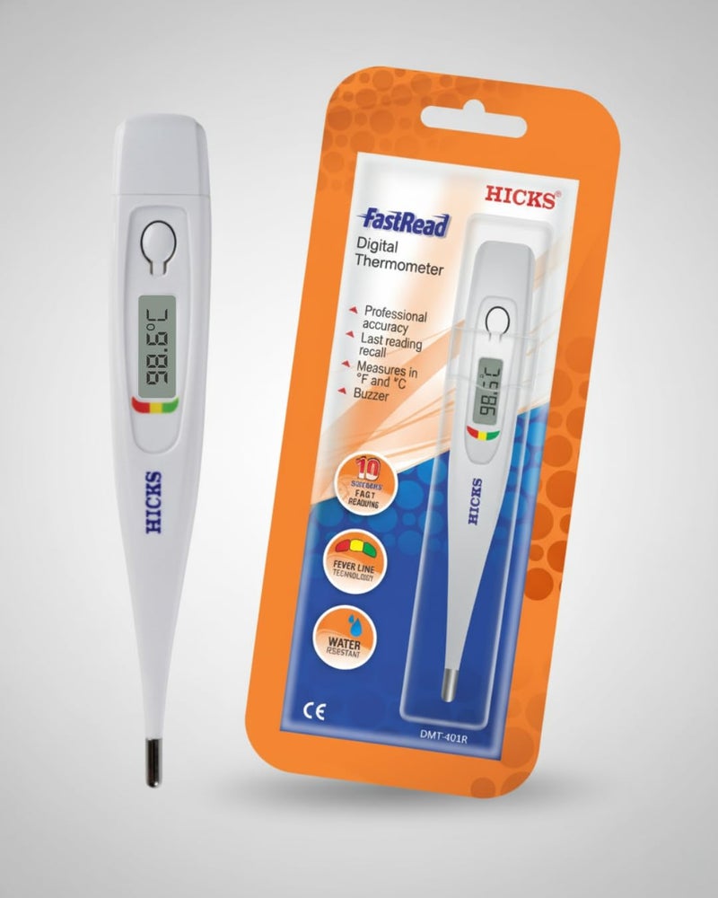 hicks MT-401R Digital Thermometer with Buzzer (White) - Image 1
