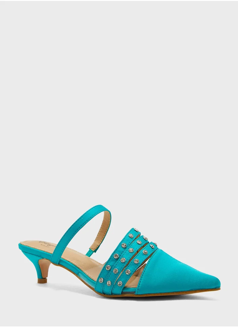 Ginger Strapped Heeled Mules