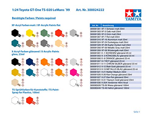 Tamiya تامييا 300024222-1:24 تويوتا جي تي-وان TS-020 لومانز ´99 - Image 5