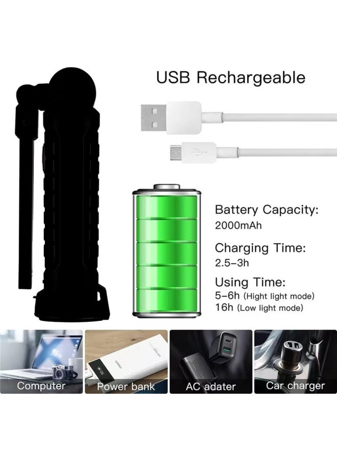Loquat W51 Work Light Led Outdoor Auto Repair Light Cob Magnetic Attraction Warning 360 ° Adjustable Emergency Lighting W52-Power:W51 (small) - Image 2