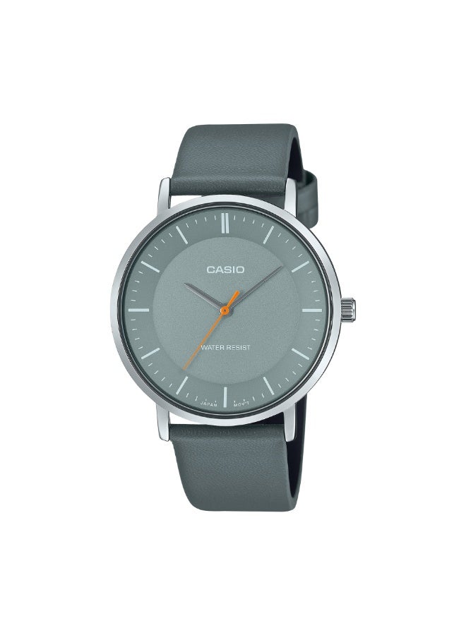 كاسيو ساعة كاسيو للرجال MTP-VT04L-8EDF بتصميم أنالوج – ميناء رمادي نحيف وسوار جلدي أنيق - Image 1