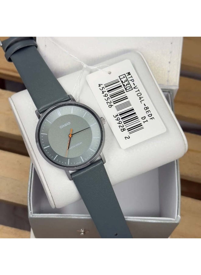 كاسيو ساعة كاسيو للرجال MTP-VT04L-8EDF بتصميم أنالوج – ميناء رمادي نحيف وسوار جلدي أنيق - Image 2