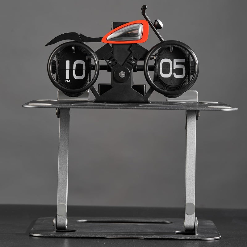 Adventurers Retro Motorcycle Flip Clock â€“ Creative Page-Turning Alarm Clock for Living Room, Study, Office, or CafÃ© Decor - Image 5