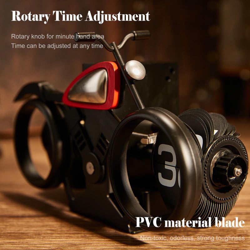 Adventurers Retro Motorcycle Flip Clock â€“ Creative Page-Turning Alarm Clock for Living Room, Study, Office, or CafÃ© Decor - Image 4