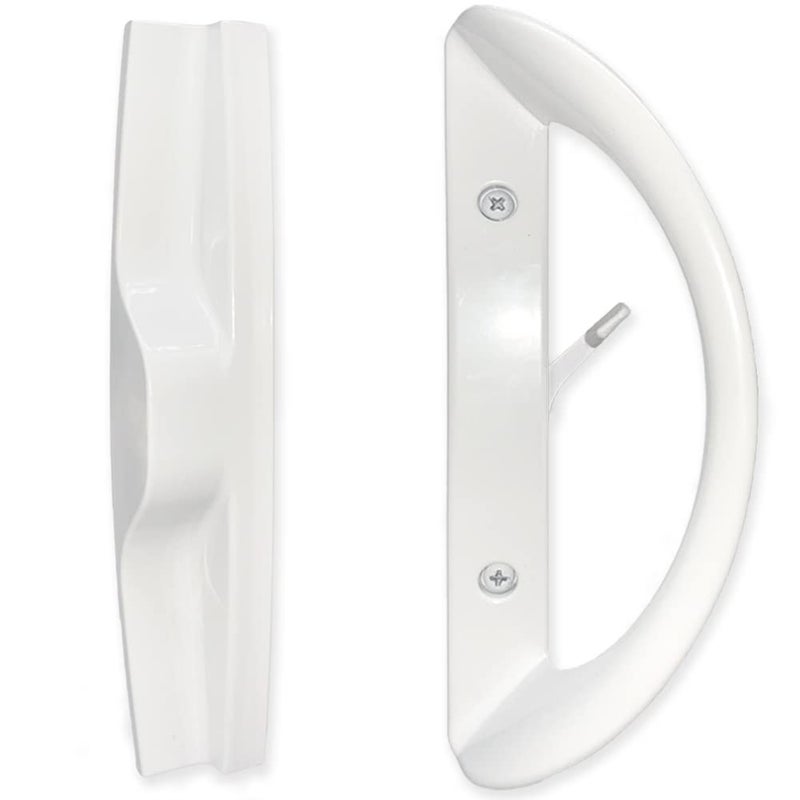 ALLYWASAI Patio Sliding Door Handle Set, Perfect Replacement Mortise Style Handle Set Fits Door Thickness from 1-1/2" to 1-3/4", 3-15/16" Screw Hole Spacing, Non-Keyed, White (Aluminum White) - Image 1