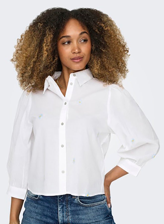 ONLY ONLY Womens Candy 3/4 Cropped Shirt Woven  - Image 3
