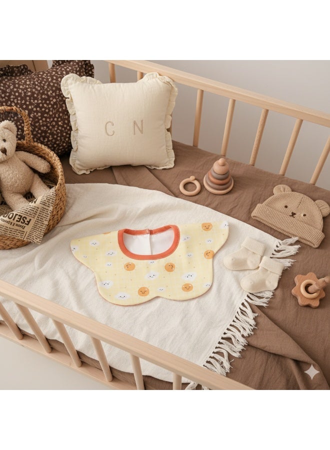 3-Pack Infant Bibs - 360° Rotatable Waterproof Cotton Drool Bibs for Newborns, Anti-Spit Milk Essentials with Petal Design - Image 3