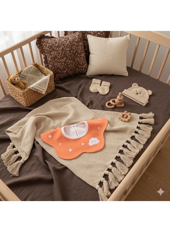 3-Pack Infant Bibs - 360° Rotatable Waterproof Cotton Drool Bibs for Newborns, Anti-Spit Milk Essentials with Petal Design - Image 4