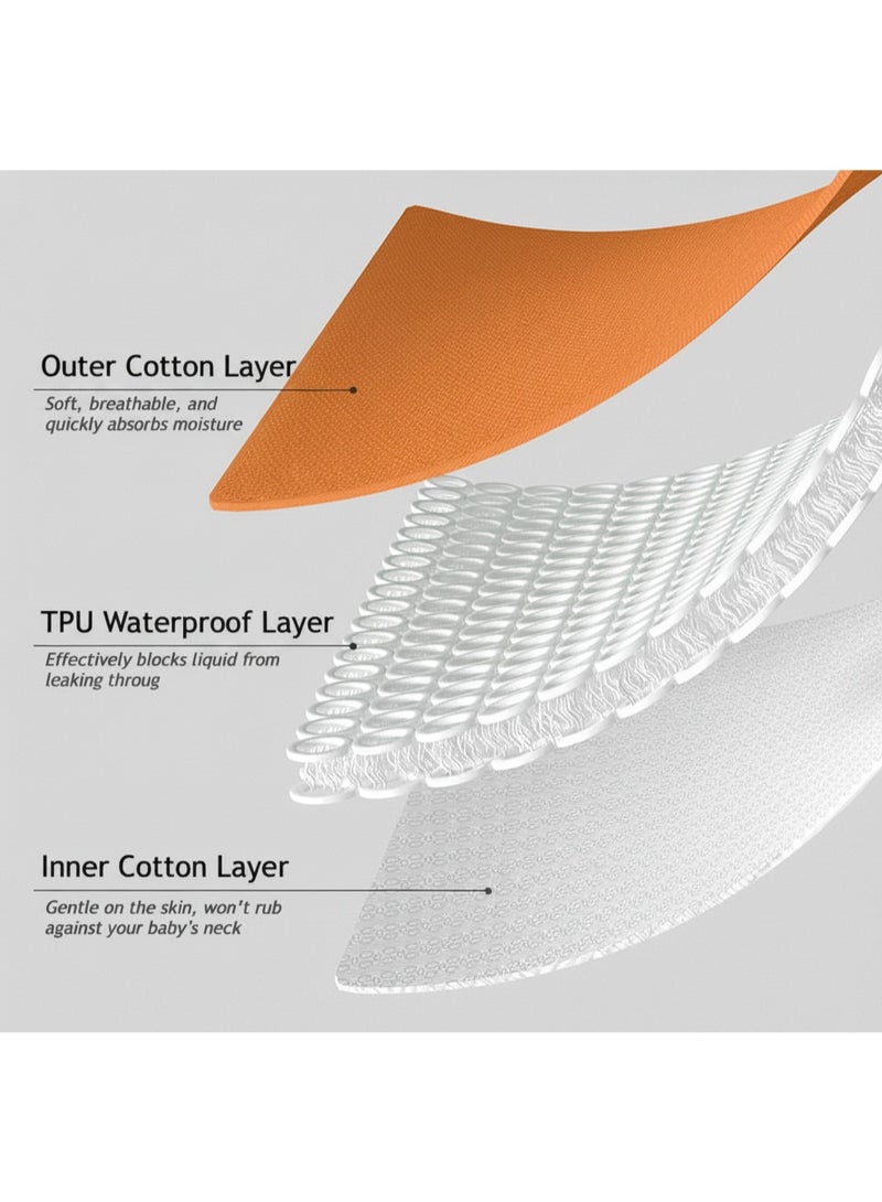 3-Pack Infant Bibs - 360° Rotatable Waterproof Cotton Drool Bibs for Newborns, Anti-Spit Milk Essentials with Petal Design - Image 5