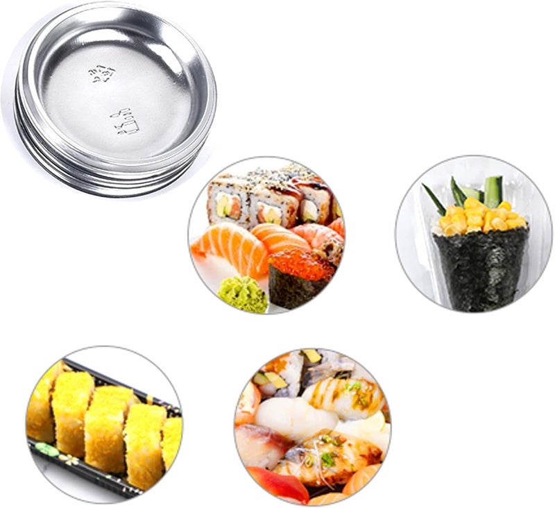 MGGi 100 Pack Round Disposable Sauce Dishes Mini Dipping Dessert Plates Sauce Dishes Soup Plate Soy Sauce Dishes Seasoning Dish Appetizer Plates for Home Restaurant  Silver MG20220326 - Image 4
