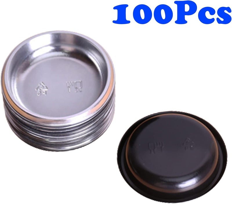 MGGi 100 Pack Round Disposable Sauce Dishes Mini Dipping Dessert Plates Sauce Dishes Soup Plate Soy Sauce Dishes Seasoning Dish Appetizer Plates for Home Restaurant  Silver MG20220326 - Image 3