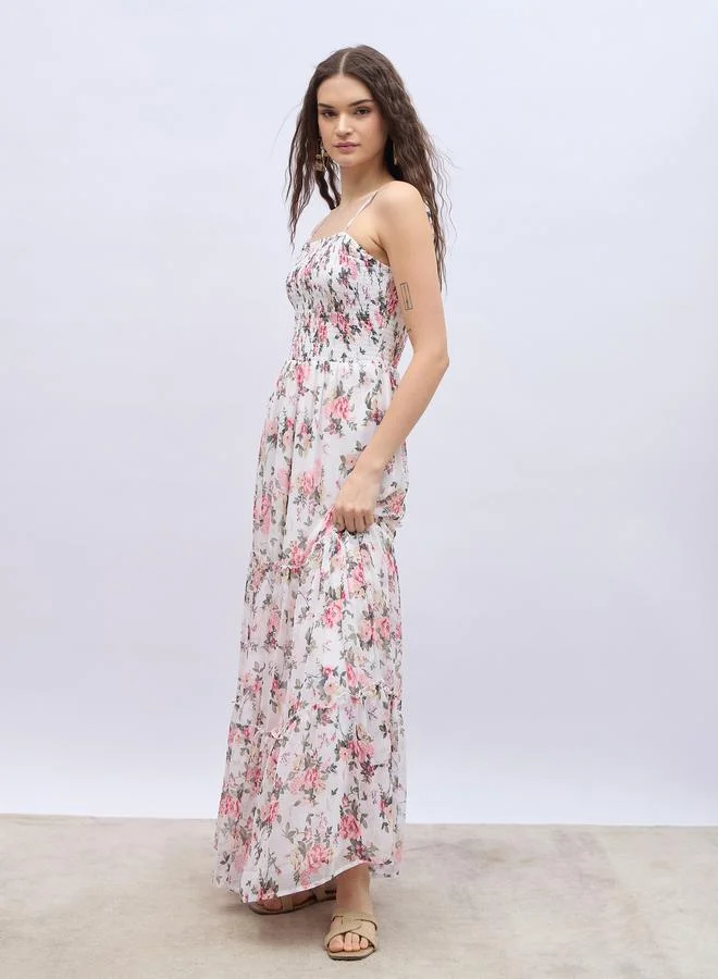 Styli Floral Print Maxi Dress