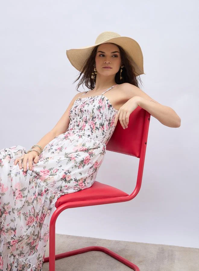 Styli Floral Print Maxi Dress