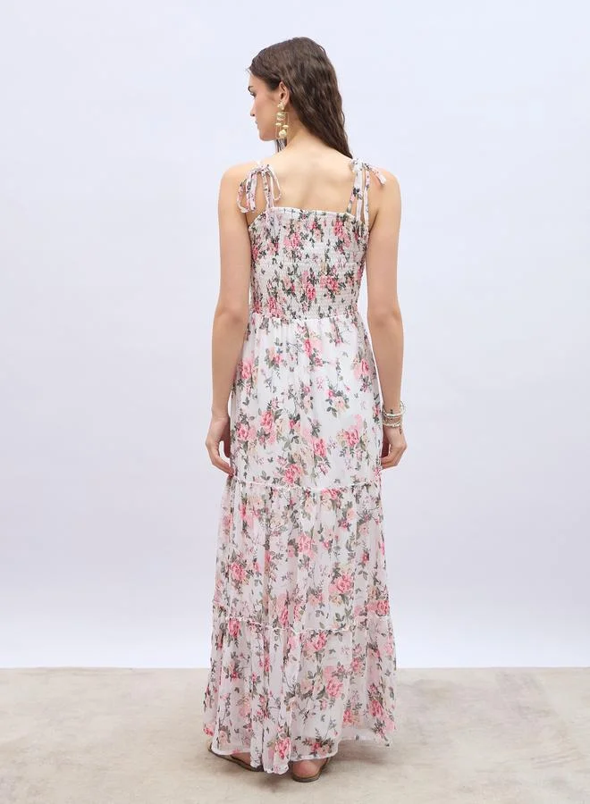 Styli Floral Print Maxi Dress