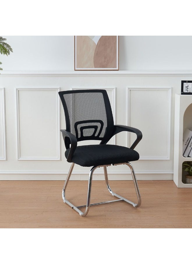 DANUBE HOME Herald Visitor Chair Comfortable Visitor Seating for Office, Modern Conference Chair, Stylish Reception Chair, Ergonomic Guest Chair with Durable Upholstery for Waiting Room - Black  - Image 1