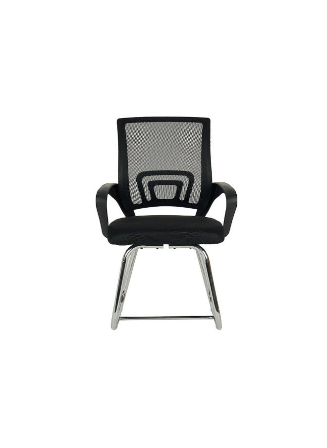 DANUBE HOME Herald Visitor Chair Comfortable Visitor Seating for Office, Modern Conference Chair, Stylish Reception Chair, Ergonomic Guest Chair with Durable Upholstery for Waiting Room - Black  - Image 3