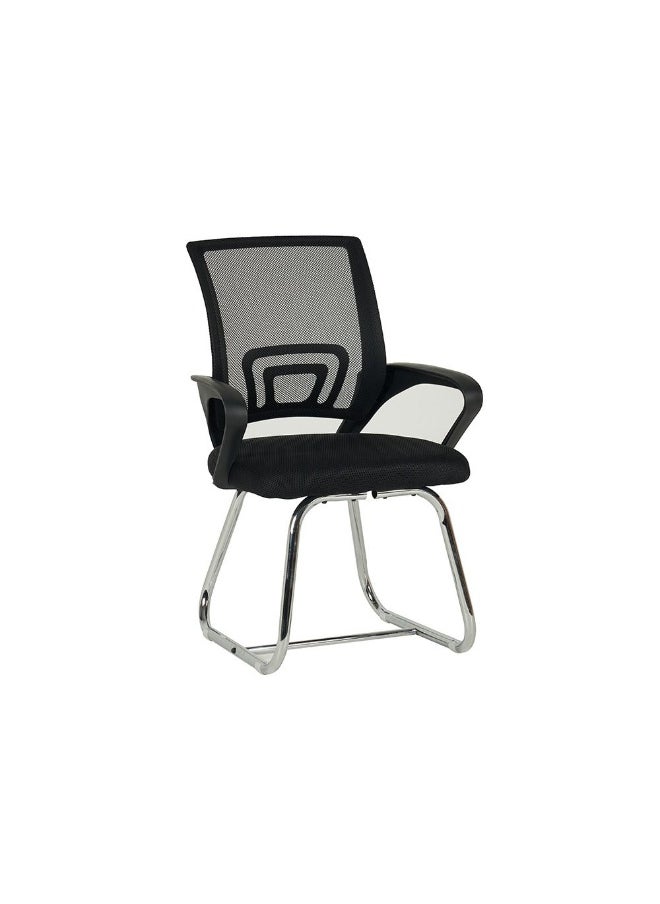 DANUBE HOME Herald Visitor Chair Comfortable Visitor Seating for Office, Modern Conference Chair, Stylish Reception Chair, Ergonomic Guest Chair with Durable Upholstery for Waiting Room - Black  - Image 2