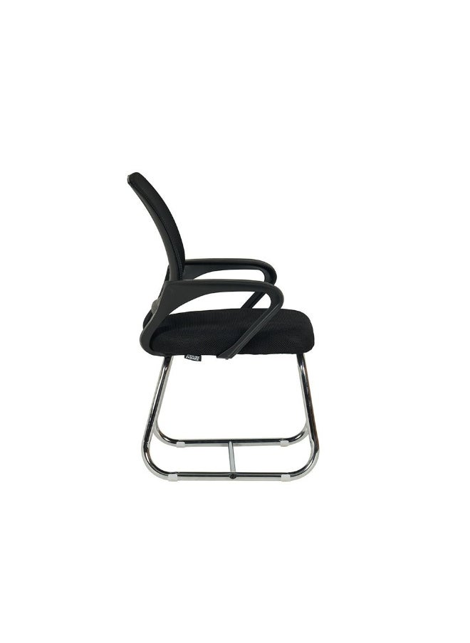DANUBE HOME Herald Visitor Chair Comfortable Visitor Seating for Office, Modern Conference Chair, Stylish Reception Chair, Ergonomic Guest Chair with Durable Upholstery for Waiting Room - Black  - Image 4