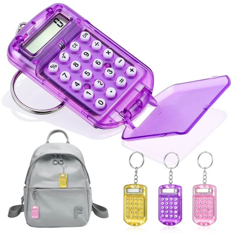 3pcs Keychain Calculators Pocket Calculators Key Portable Mini Student Calculators - Image 1