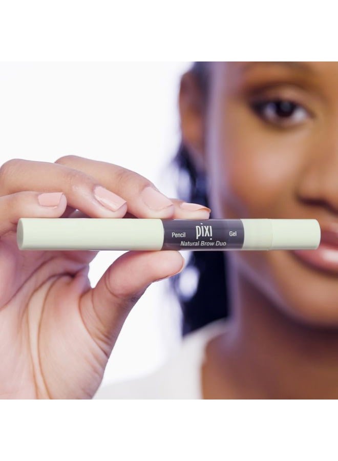 pixi Natural Brow Duo - Deep Brunette, Precision Pencil & Tinted Gel, Waterproof Brow Shaper for All-Day Hold, Paraben-Free, 0.2oz - Image 3