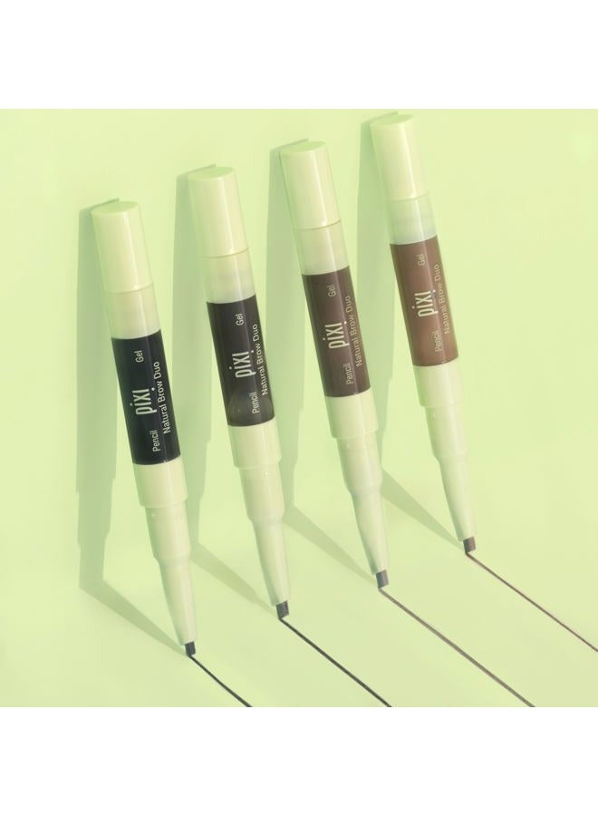 pixi Natural Brow Duo - Deep Brunette, Precision Pencil & Tinted Gel, Waterproof Brow Shaper for All-Day Hold, Paraben-Free, 0.2oz - Image 2