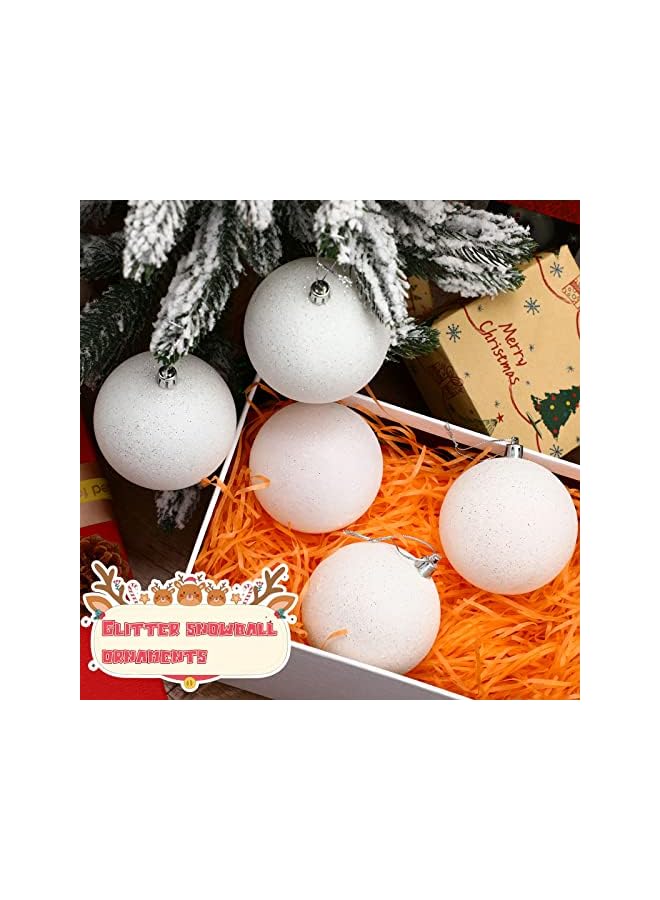 The Bros 12 قطعة كرات ثلجية لامعة كبيرة لتزيين شجرة عيد الميلاد - Image 3