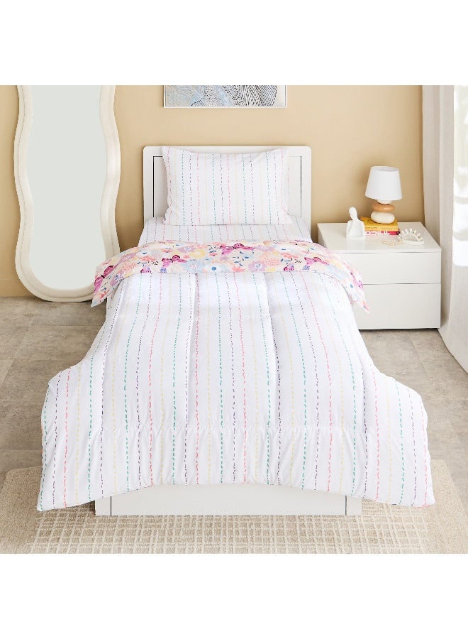 هوم بوكس مجموعة لحاف فردي من المايكروفايبر بنقشة بتلات النوم من آيفي -  سم - Image 3