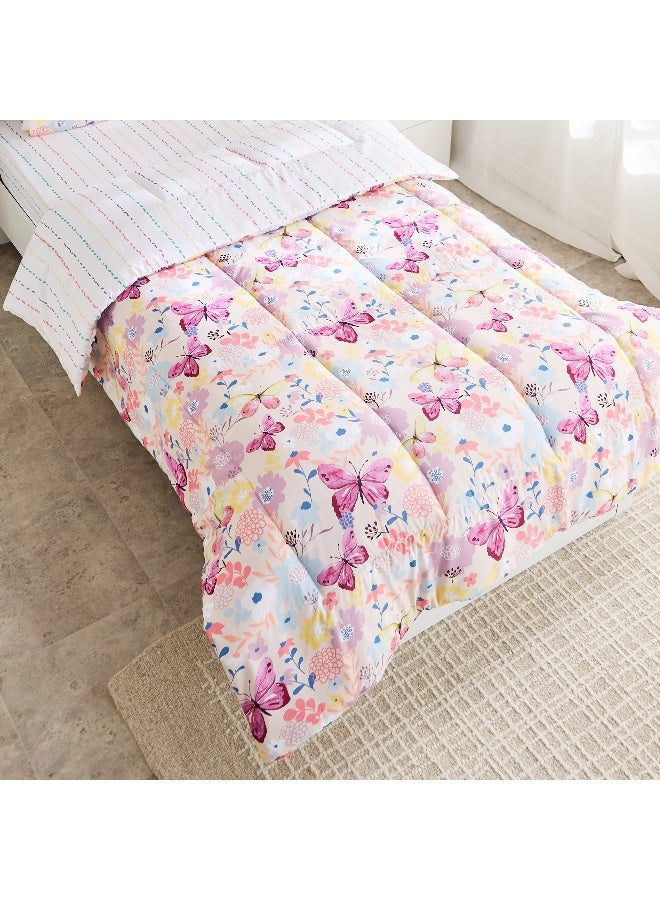 هوم بوكس مجموعة لحاف فردي من المايكروفايبر بنقشة بتلات النوم من آيفي -  سم - Image 4