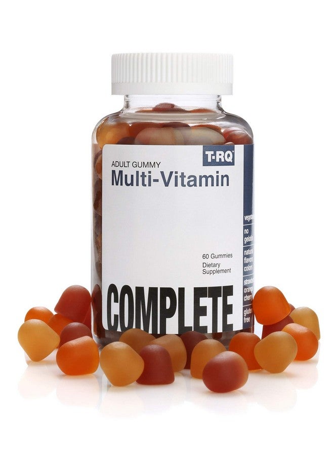 T.RQ Multi-Vitamin Gummy (Dietary Supplement), Natural Strawberry, Orange and Cherry, 60 Count