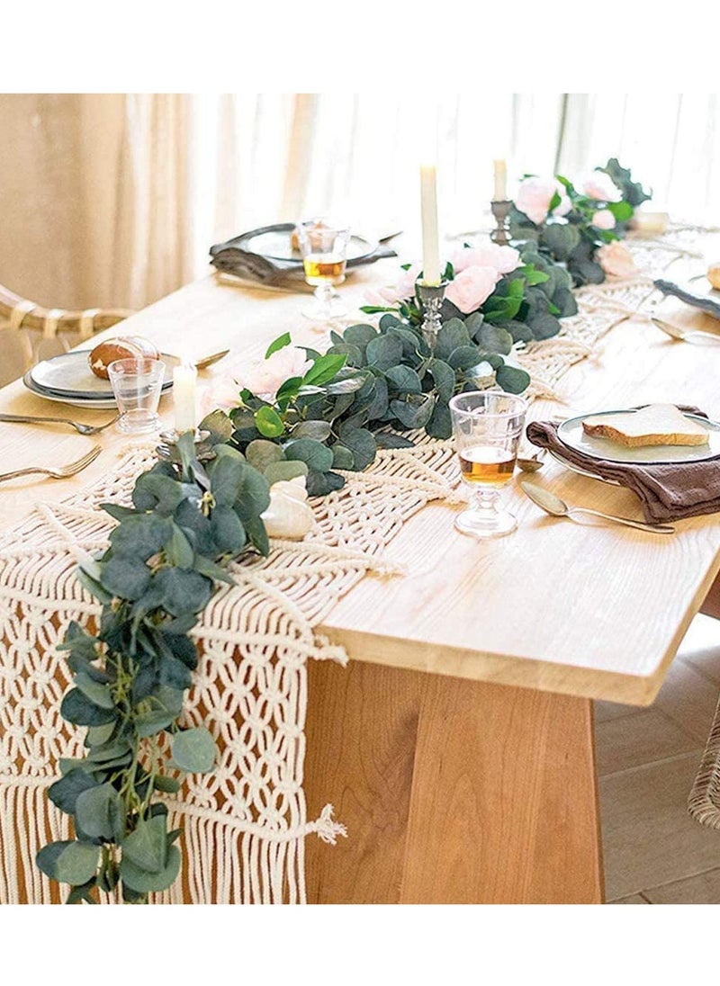 Mordely Artificial Eucalyptus Garland Fake Vines Greenery Garland Silver Dollar Eucalyptus for Room Decor Wedding Tables Bedroom Wall Garden Decoration  - Image 4