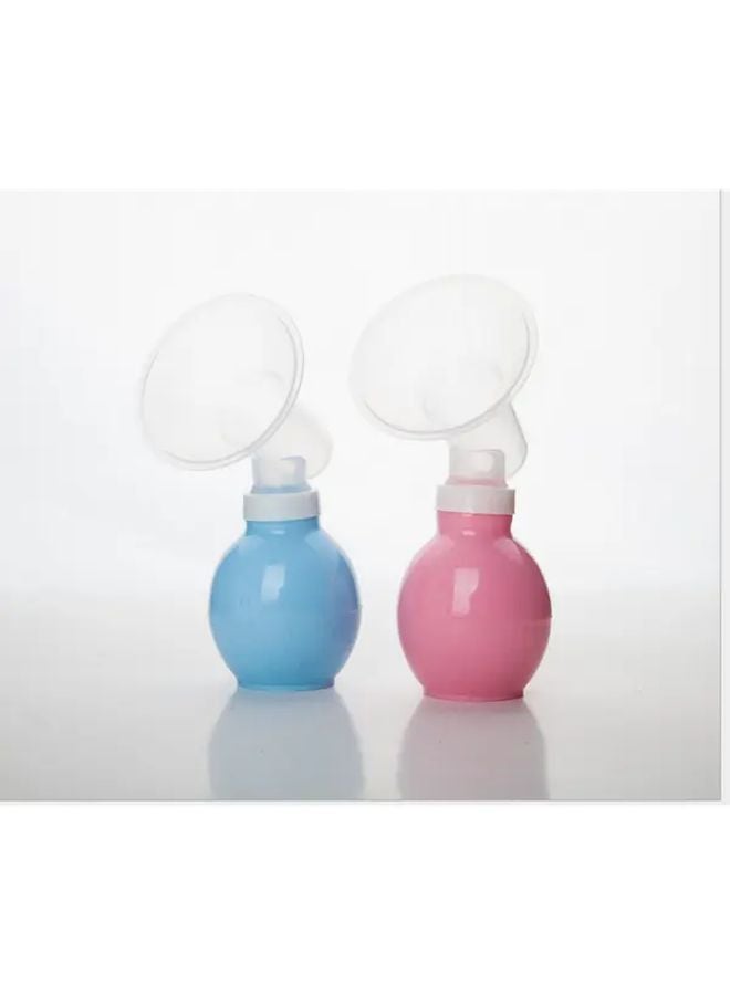 2pcs Manual Breast Pump Ergonomic Design Phthalate Free Portable Hygienic Blue Pink - Image 1