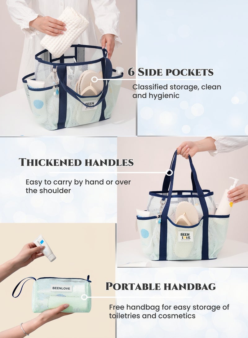 Generic Quick-drying Beach Bag Sport Bag Handbag Set for Men and Women,Gym Bag,Travel Bag, Swimming Bag,Wash or Makeup Handbag, Cool Quick-drying Fabric, Long Handle for Shoulder and Back, Durable, for Swimming, Fitness, Beach Vacation, Picnic, Camping (14.5L+ ,Mint Green)  - Image 3
