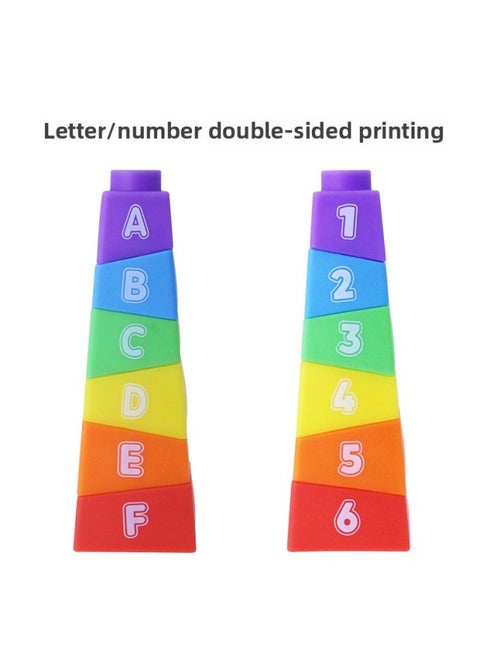 Export Children's Color Irregular Square Stacking Circle Toy Collage Stacking Set Stacking-Color:638-100 Irregular Square Jenga
