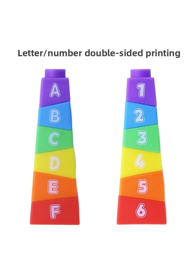 null - Export Children's Color Irregular Square Stacking Circle Toy Collage Stacking Set Stacking-Color:638-100 Irregular Square Jenga - Image 1