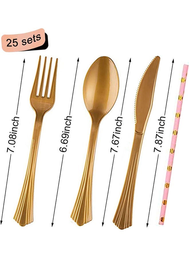 نيبمينينت 200-Piece Disposable Party Tableware Set - Image 3