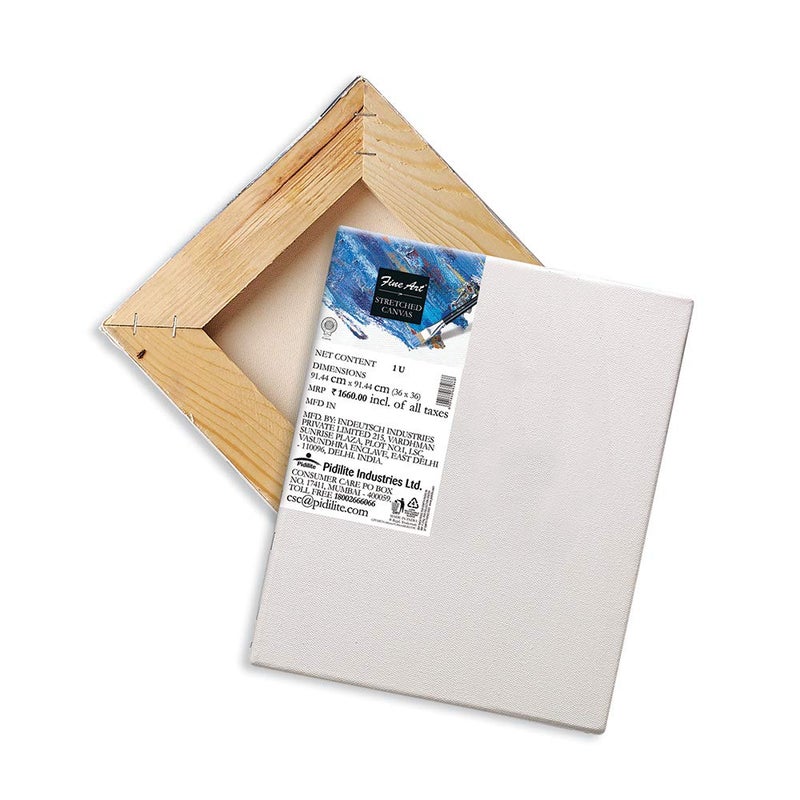 Pidilite Fine Art Stretched Canvas Back Fold for Painting, 100% Cotton Fine Grain Stretched Canvas, Ideal for Acrylic & Oil Painting (12 X 12) - Image 2