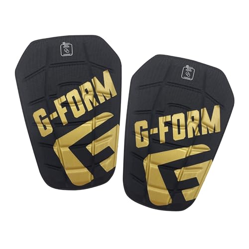 G-Form Pro-S Blade Soccer Shin Guards - Adult Shin Guards - Shin Guards for Protection - Black & Gold, Adult Large - Image 1