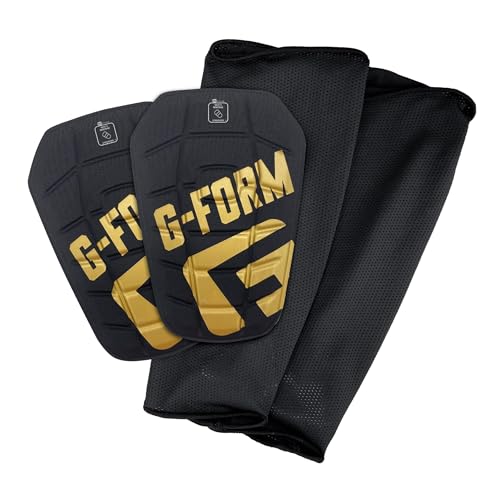 G-Form Pro-S Blade Soccer Shin Guards - Adult Shin Guards - Shin Guards for Protection - Black & Gold, Adult Large - Image 2