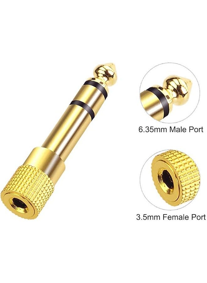 Realfrog Audio Adapter Converters (4-Pack 6.5mm Male to 3.5mm) and (4-Pack 6.35mm Plug to 3.5mm) Female Stereo for Guitar Headphone Amplifiers, Gold  - Image 3
