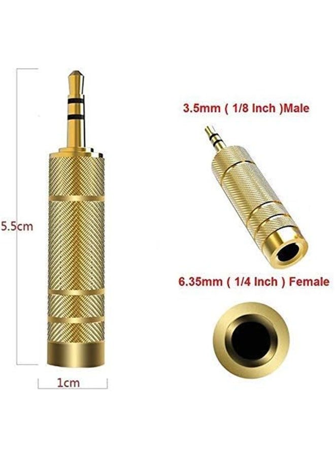 Realfrog Audio Adapter Converters (4-Pack 6.5mm Male to 3.5mm) and (4-Pack 6.35mm Plug to 3.5mm) Female Stereo for Guitar Headphone Amplifiers, Gold  - Image 4